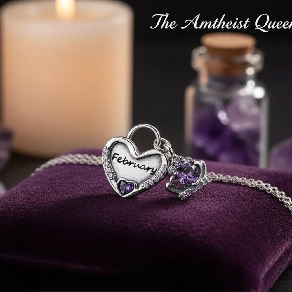 Charm for Bracelet Sterling Silver 925 February
